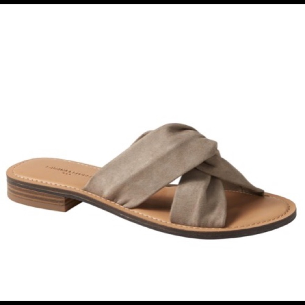 Banana Republic Greige Karolina Suede-Slide Sandal